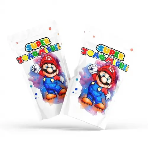 Saquinho Metalizado Super Mario | G 12 X20 cm