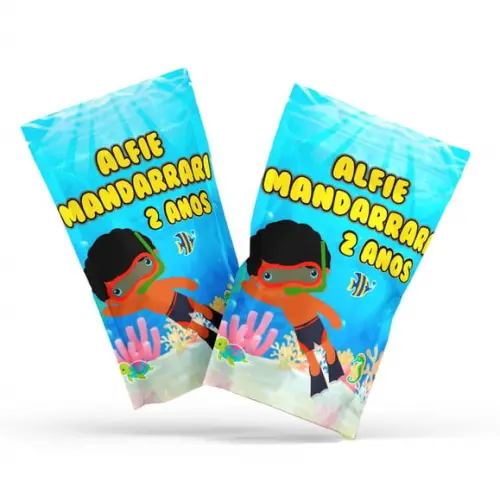 Saquinho Zip Lock Fundo do Mar Menino | G 12 X20 cm