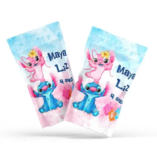 Saquinho Zip Lock Stitch e Angel | G 12 X20 cm