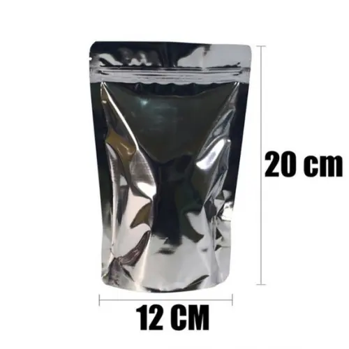 Saquinho Zip Metalizado Páscoa Cristã | G 12 X20 cm