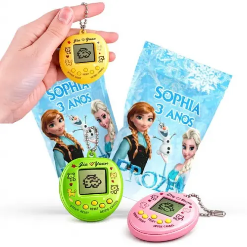 Tamagotchi Frozen | Bichinho Virtual no Zip Metalizado
