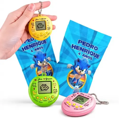 Tamagotchi Sonic | Bichinho Virtual no Zip Metalizado