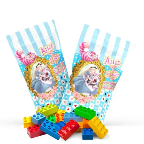 Blocos de Montar Alice no País das Maravilhas | Lembrancinha Festa Infantil