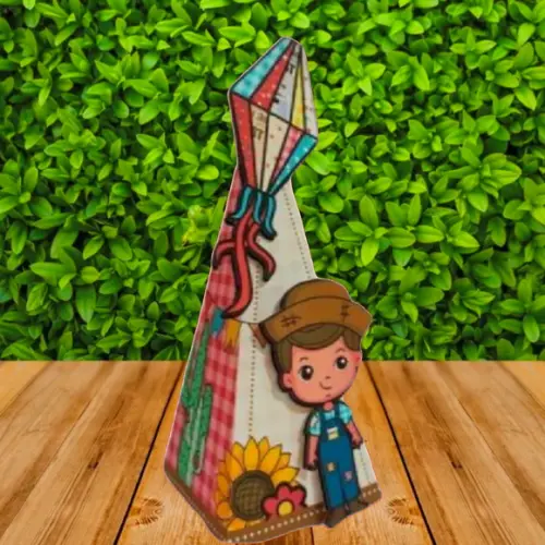Caixinha Personalizada Pirâmide Festa Junina Arraiá Menino | Lembrancinha Festa Infantil