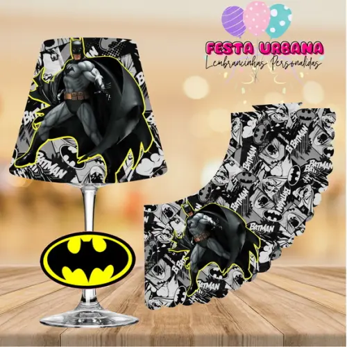 Cúpula para Abajur na Taça Batman | Lembrancinha Festa Infantil