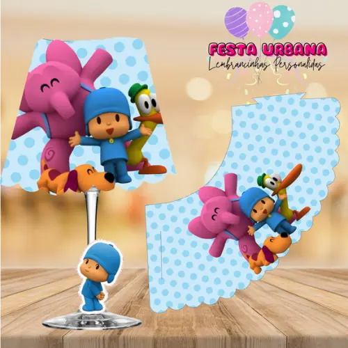 Cúpula para Abajur na Taça Pocoyo | Lembrancinha Festa Infantil