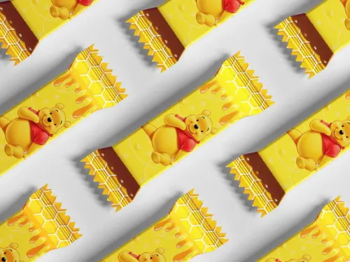 Emabalagem Personalizada Ursinho Pooh Barra de Chocolate 32g | Lembrancinha Festa Infantil
