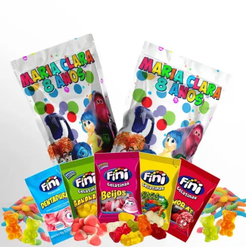 Saquinho Metalizado Ziplock Fini Divertidamente no Zip Lock Personalizado | Lembrancinha Festa Infantil