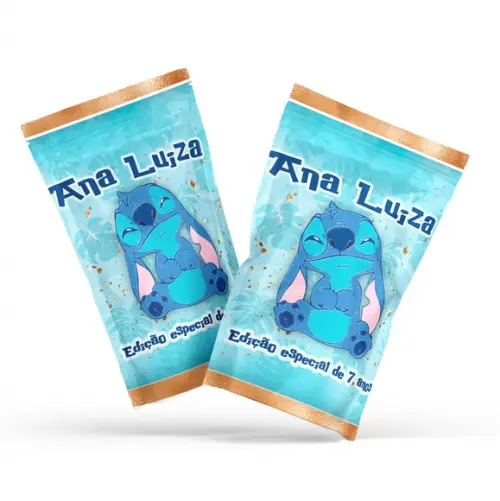 Saquinho Metalizado Ziplock Fini Stitch no Zip Lock Personalizado