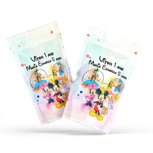 Saquinho Metalizado Ziplock Fini Turma do Mickey no Zip Lock Pers