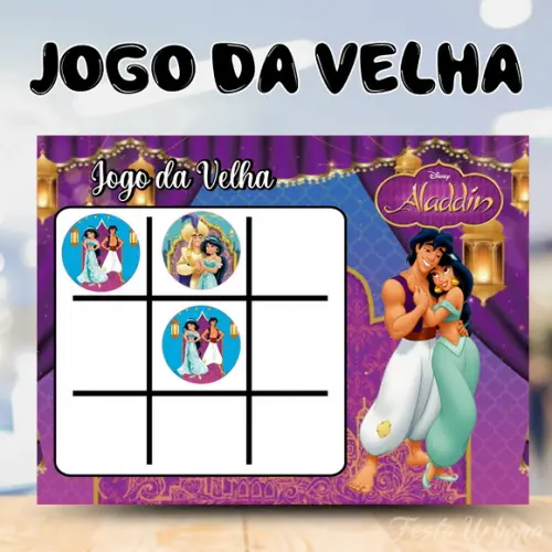 Jogo da Velha Aladdin Lembrancinha Personalizada | Lembrancinha Festa Infantil