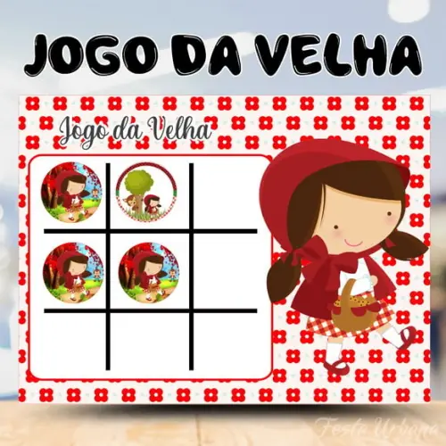 Jogo da Velha Chapeuzinho Vermelho | Lembrancinha Festa Infantil