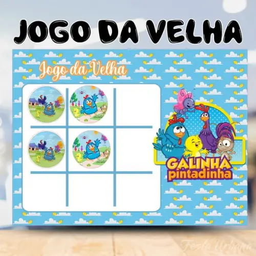Jogo da Velha Galinha Pintadinha Lembrancinha Personalizada | Lembrancinha Festa Infantil