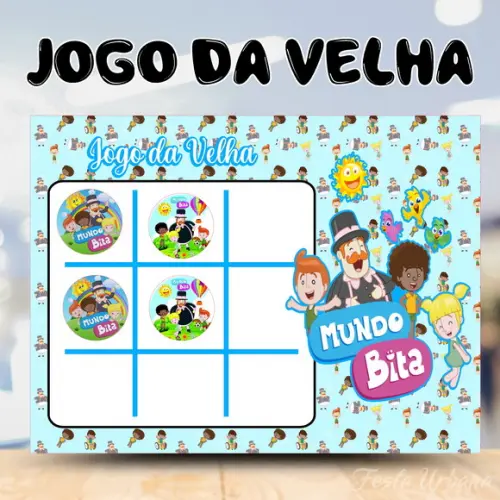 Jogo da Velha Mundo Bita Lembrancinha Personalizada | Lembrancinha Festa Infantil