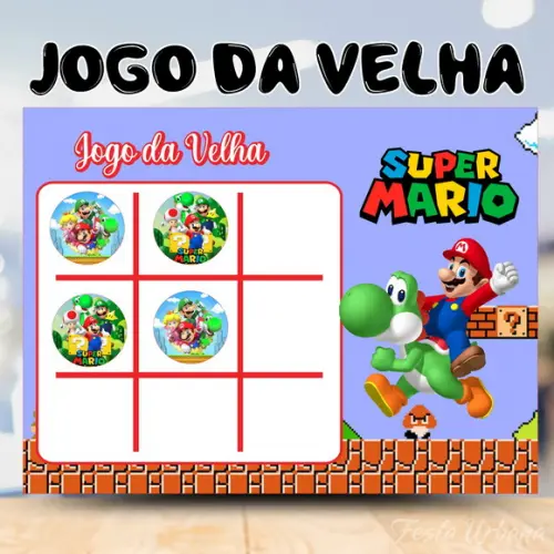 Jogo da Velha Super Mario Bross | Lembrancinha Festa Infantil