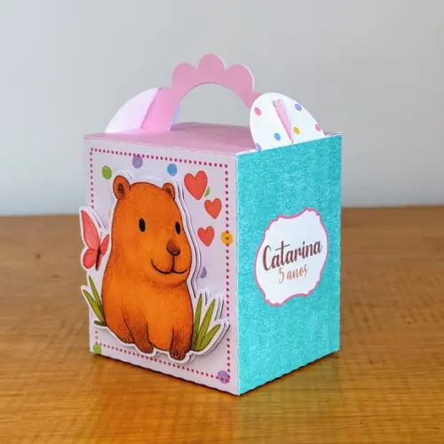 Kit 15 Lembrancinhas Personalizadas Capivara Menina | Lembrancinh