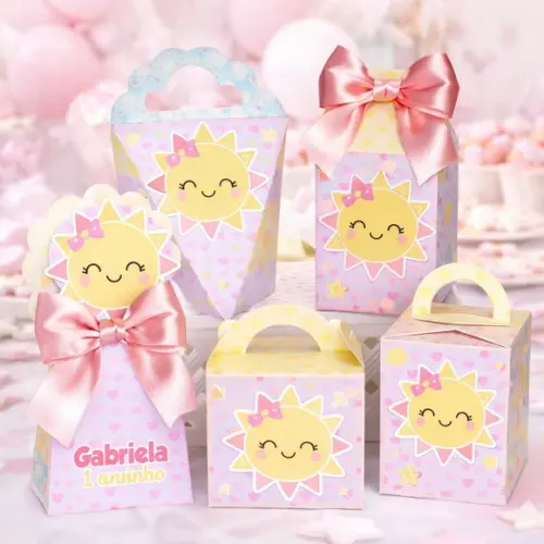 Kit 20 Lembrancinhas Personalizadas Raio de Sol Menina | Lembrancinha Festa Infantil