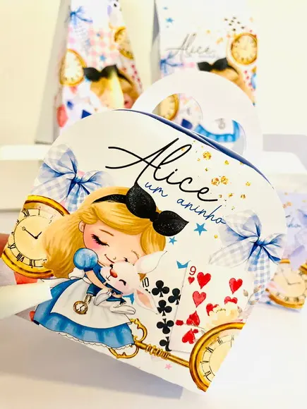 Kit 40 Caixinhas Alice no País das Maravilhas Lembrancinha | Lem
