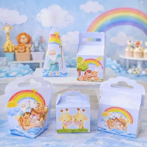 Kit 40 Caixinhas Arca de Noé Lembrancinhas Personalizadas | Lembrancinha Festa Infantil
