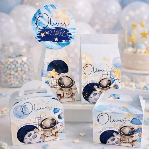 Kit 40 Caixinhas Astronauta Lembrancinhas Personalizadas | Lembrancinha Festa Infantil