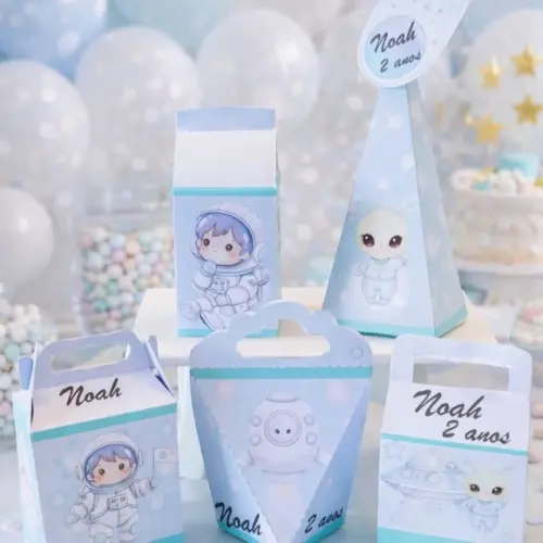 Kit 40 Caixinhas Astronauta Lembrancinhas Personalizadas | Lembrancinha Festa Infantil