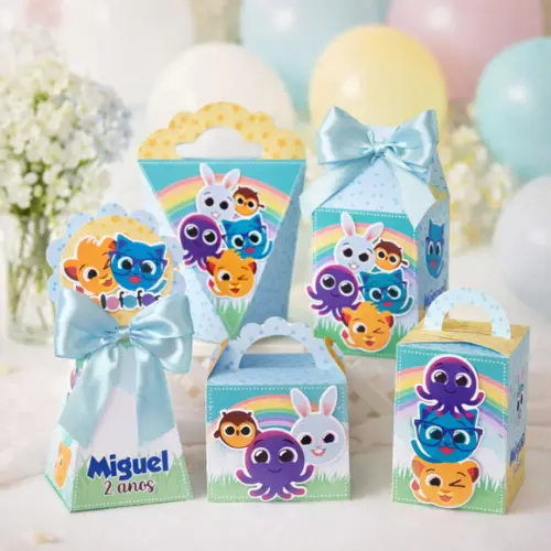 Kit 40 Caixinhas Bolofofos Azul Lembrancinhas Personalizadas | Lembrancinha Festa Infantil