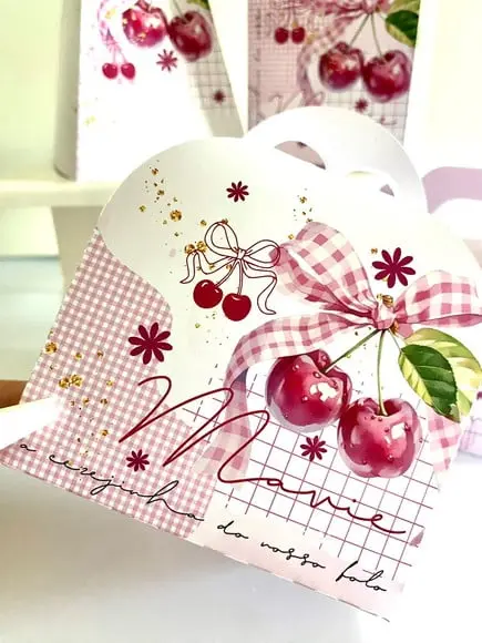 Kit 40 Caixinhas Cerejinha Personalizadas Lembrancinha | Lembranc