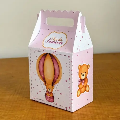 Kit 40 Caixinhas Chá de Bebê Ursinha Rosa Personalizadas | Lemb