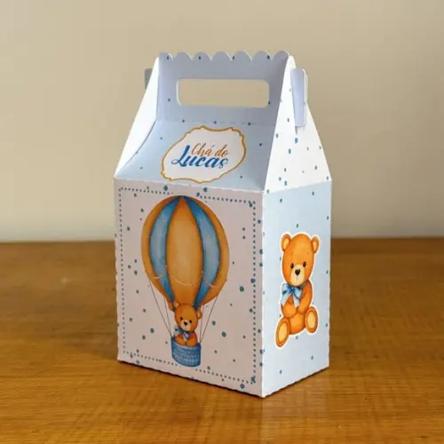 Kit 40 Caixinhas Chá de Bebê Ursinho Azul Personalizadas | Lemb