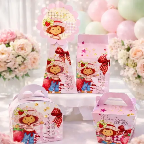 Kit 40 Caixinhas Moranguinho Lembrancinha Personalizada | Lembrancinha Festa Infantil