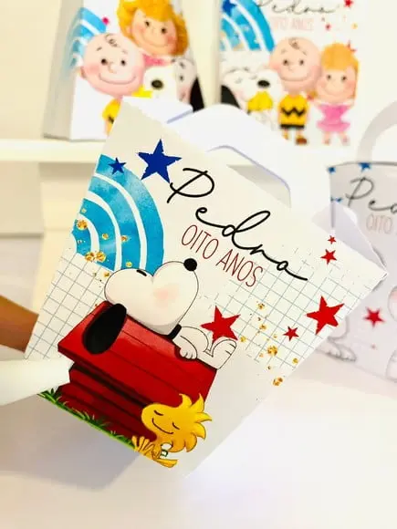 Kit 40 Caixinhas Snoopy Personalizadas Lembrancinha | Lembrancinh