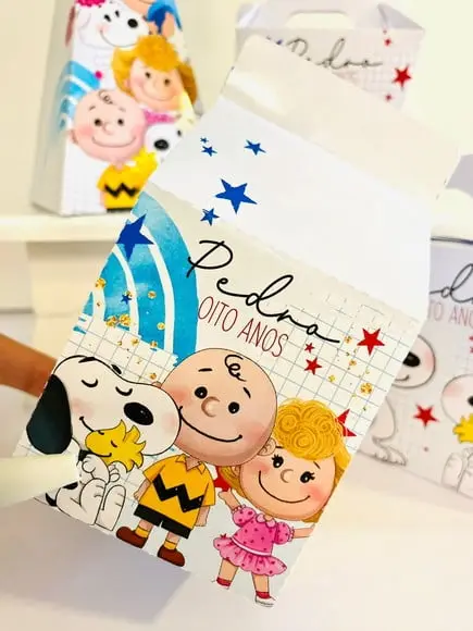 Kit 40 Caixinhas Snoopy Personalizadas Lembrancinha | Lembrancinh