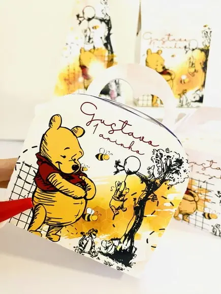 Kit 40 Caixinhas Ursinho Pooh Personalizadas Lembrancinha | Lembr