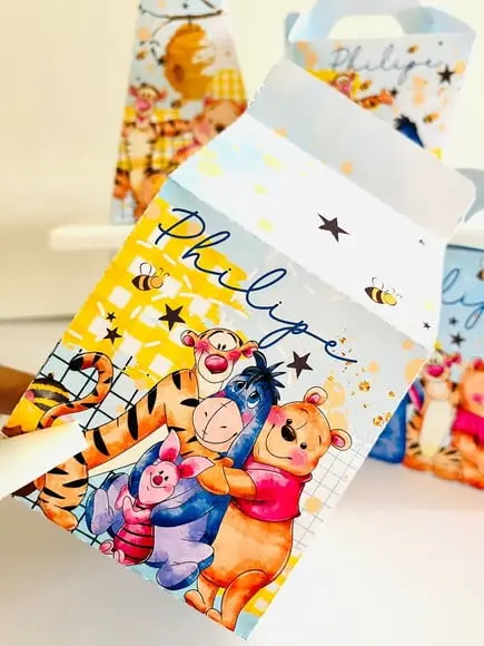 Kit 40 Caixinhas Ursinho Pooh Personalizadas Lembrancinha | Lembr