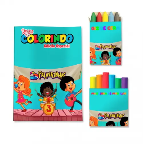 Livro de Colorir Massinha 3 Palavrinhas Personalizado | Kit Colorir Infantil | Lembrancinha Festa Infantil
