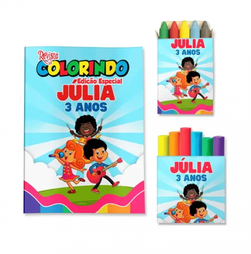 Livro de Colorir Massinha 3 Palavrinhas Personalizado | Kit Colorir Infantil | Lembrancinha Festa Infantil