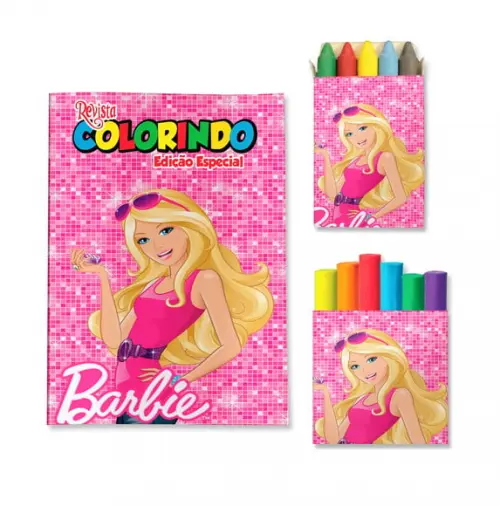 Livro de Colorir Massinha Barbie Personalizado | Kit Colorir Infantil | Lembrancinha Festa Infantil