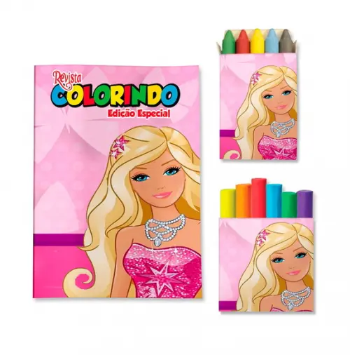 Livro de Colorir Massinha Barbie Personalizado | Kit Colorir Infantil | Lembrancinha Festa Infantil