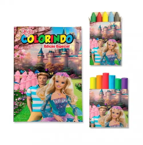 Livro de Colorir Massinha Barbie e Ken Personalizado | Kit Colorir Infantil | Lembrancinha Festa Infantil