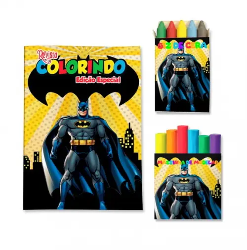 Livro de Colorir Massinha Batman Personalizado | Kit Colorir Infantil | Lembrancinha Festa Infantil