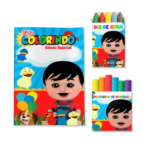 Livro de Colorir Massinha Bento e Totó Patinhos Personalizado | Kit Colorir Infantil | Lembrancinha Festa Infantil