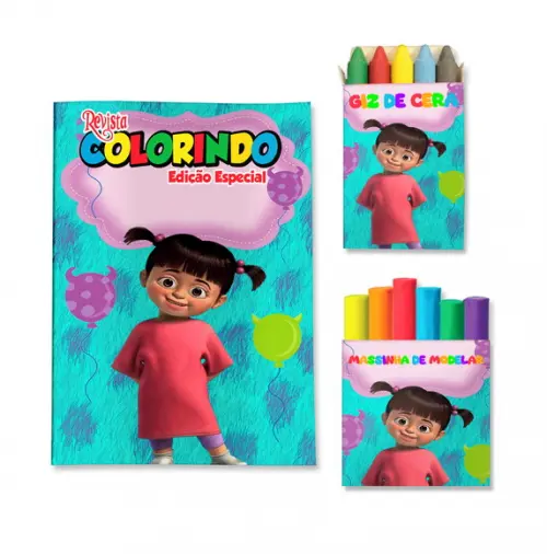 Livro de Colorir Massinha Boo Monstros Sa Personalizado | Kit Colorir Infantil | Lembrancinha Festa Infantil