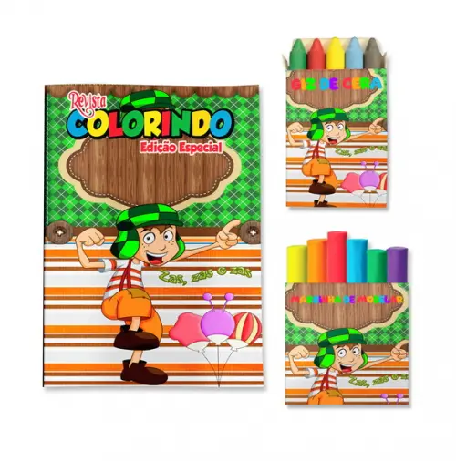 Livro de Colorir Massinha Chaves Personalizado | Kit Colorir Infantil | Lembrancinha Festa Infantil