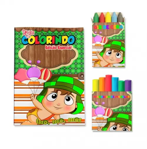 Livro de Colorir Massinha Chaves Cute Baby Personalizado | Kit Colorir Infantil | Lembrancinha Festa Infantil