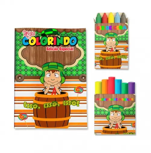 Livro de Colorir Massinha Chaves Personalizado | Kit Colorir Infantil | Lembrancinha Festa Infantil