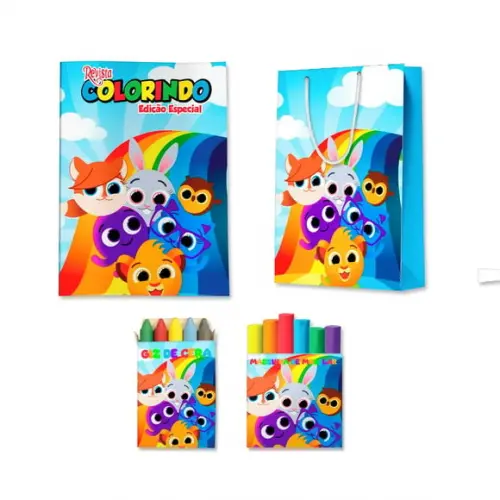 Livro de Colorir Massinha e Sacola Bolofofos Personalizado | Kit Colorir Infantil | Lembrancinha Festa Infantil