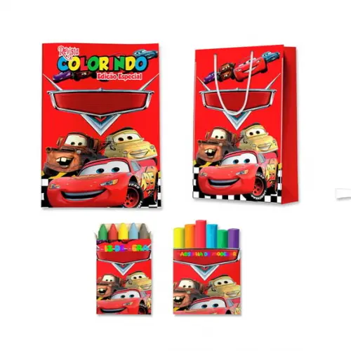 Livro de Colorir Massinha e Sacola Carros Relâmpago Mcqueen Personalizado | Kit Colorir Infantil | Lembrancinha Festa...