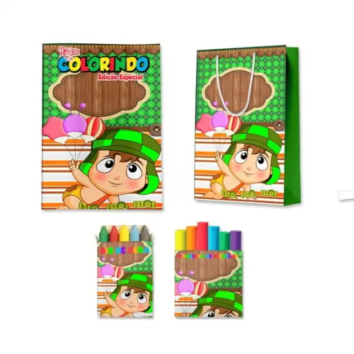 Livro de Colorir Massinha e Sacola Chaves Cute Baby Personalizado | Kit Colorir Infantil | Lembrancinha Festa Infantil