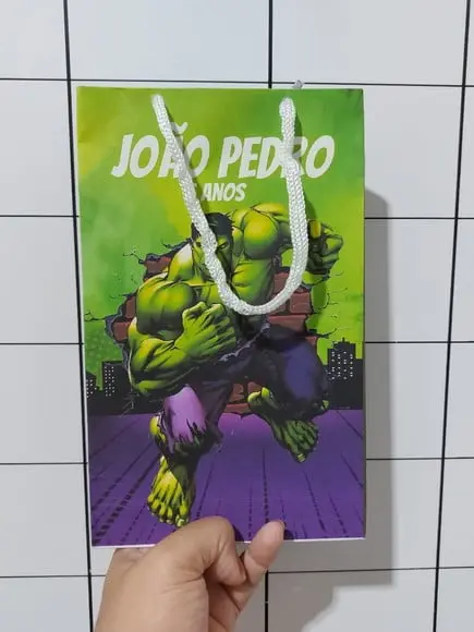 Livro de Colorir Massinha e Sacola Hulk Personalizado | Kit Color