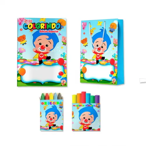 Livro de Colorir Massinha e Sacola Plim Plim Personalizado | Kit Colorir Infantil | Lembrancinha Festa Infantil